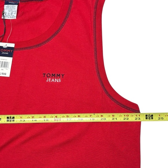 Vintage Tommy Hilfiger Men's Sleeveless Tank Top Size 2XL Muscle Logo Red - Picture 6 of 10